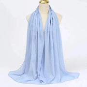 Solid Color Chiffon Hijab Long Wrap Scarf for Muslim Women Ladies Jersey Veil Headscarves - DancerInn