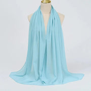 Solid Color Chiffon Hijab Long Wrap Scarf for Muslim Women Ladies Jersey Veil Headscarves - DancerInn