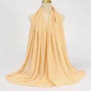 Solid Color Chiffon Hijab Long Wrap Scarf for Muslim Women Ladies Jersey Veil Headscarves - DancerInn