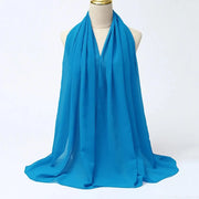Solid Color Chiffon Hijab Long Wrap Scarf for Muslim Women Ladies Jersey Veil Headscarves - DancerInn