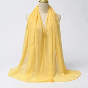 Solid Color Chiffon Hijab Long Wrap Scarf for Muslim Women Ladies Jersey Veil Headscarves - DancerInn