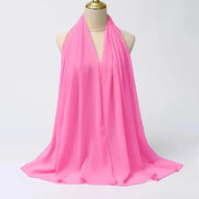 Solid Color Chiffon Hijab Long Wrap Scarf for Muslim Women Ladies Jersey Veil Headscarves - DancerInn