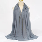 Solid Color Chiffon Hijab Long Wrap Scarf for Muslim Women Ladies Jersey Veil Headscarves - DancerInn