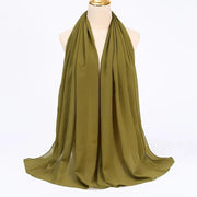 Solid Color Chiffon Hijab Long Wrap Scarf for Muslim Women Ladies Jersey Veil Headscarves - DancerInn