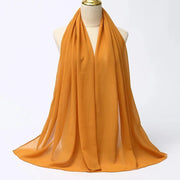 Solid Color Chiffon Hijab Long Wrap Scarf for Muslim Women Ladies Jersey Veil Headscarves - DancerInn