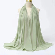 Solid Color Chiffon Hijab Long Wrap Scarf for Muslim Women Ladies Jersey Veil Headscarves - DancerInn