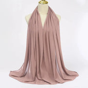 Solid Color Chiffon Hijab Long Wrap Scarf for Muslim Women Ladies Jersey Veil Headscarves - DancerInn