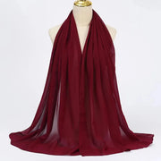 Solid Color Chiffon Hijab Long Wrap Scarf for Muslim Women Ladies Jersey Veil Headscarves - DancerInn