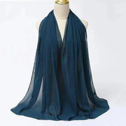 Solid Color Chiffon Hijab Long Wrap Scarf for Muslim Women Ladies Jersey Veil Headscarves - DancerInn