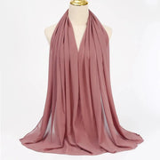 Solid Color Chiffon Hijab Long Wrap Scarf for Muslim Women Ladies Jersey Veil Headscarves - DancerInn