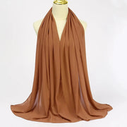 Solid Color Chiffon Hijab Long Wrap Scarf for Muslim Women Ladies Jersey Veil Headscarves - DancerInn