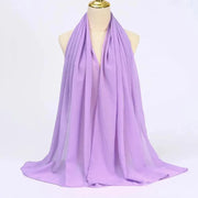 Solid Color Chiffon Hijab Long Wrap Scarf for Muslim Women Ladies Jersey Veil Headscarves - DancerInn