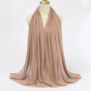 Solid Color Chiffon Hijab Long Wrap Scarf for Muslim Women Ladies Jersey Veil Headscarves - DancerInn
