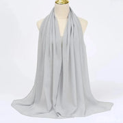 Solid Color Chiffon Hijab Long Wrap Scarf for Muslim Women Ladies Jersey Veil Headscarves - DancerInn