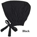 Hijab e berretto in morbida modal, foulard musulmano per donna con turbante interno - Nero / taglia unica