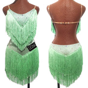 salsa bachata rhinestone dance dress