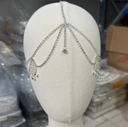 Rhinestne Headbands - Crystal Bridal Headpiece Bohemian Chain Forehead Jewelry for Indian Style Wedding Hair - DancerInn 