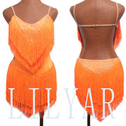 kids latin competition fringe dress