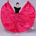Spanish Skirt - Satin Long Dance Flamenco Skirts with Elastic Waist Big Swing Hem for Belly Dancing - DancerInn   - 34689840545975 - 34689840545975