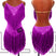 Rot lila / XXXS - Fransenkleid mit Strasssteinen - Trägertop mit offenem Rücken, Latein-Tanzkleid zu verkaufen, Salsa Bachata