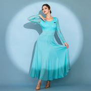 floor length long sleeve ball gown