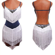 backless salsa bachata fringe dress