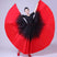 Black-Red / S / 360° - Flamenco Practice Skirt – Gradient Polyester Spanish Dance Skirts Big Hem Long Skirt for Dancing