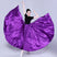 purple / XS / 360° - Spanish Skirt - Satin Long Dance Flamenco Skirts with Elastic Waist Big Swing Hem for Belly Dancing
