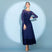 Navy Blue / S - Mesh-Ballkleid mit langen Ärmeln für Gesellschaftstanz und Partyveranstaltungen