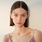 Rhinestne Headbands - Crystal Bridal Headpiece Bohemian Chain Forehead Jewelry for Indian Style Wedding Hair - DancerInn 