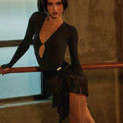 dance mini skirt with layered fringe