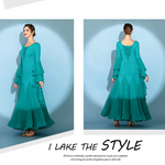 Abito da ballo in chiffon - Abito da ballo in chiffon ultra sottile e abito da ballo in chiffon per balli da sala e tango - 37811602358455 - 37811602358455