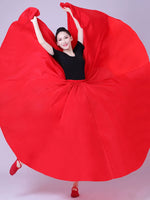 Flamenco Practice Skirt – Gradient Polyester Spanish Dance Skirts Big Hem Long Skirt for Dancing - DancerInn   - 34738319982775 - 34738319982775