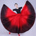 Red-Black / S / 360° - Flamenco Practice Skirt – Gradient Polyester Spanish Dance Skirts Big Hem Long Skirt for Dancing