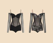 women leotard long sleeve for studio training
