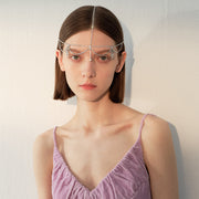 Rhinestne Headbands - Crystal Bridal Headpiece Bohemian Chain Forehead Jewelry for Indian Style Wedding Hair - DancerInn 