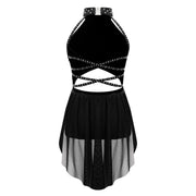 Ballet Dress Girl - Sleeveless Rhinestones Ballet Leotards for Girls Gymnastics, Ice Skating,  Lyrical, Latin & Contemporary Dance - DancerInn Kids Ballet Dresses