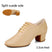 Beige-Wildledersohle, 3,5 cm Absatz / US 4,5/EU 34 - Latein-Tanzschuhe für Damen – Leder-Übungsabsätze für Tanz-Salsa-Ballsaal-Training