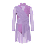 side split dance dress for girls