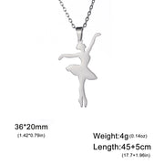 Gymnastic Jewelry & Ballet Jewelry for Ballerina Dancer Gymnast Gold Necklace Rhythmic Stainless Steel  Sport Jewelry - DancerInn ballerina-C-S
