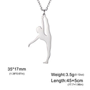 Gymnastic Jewelry & Ballet Jewelry for Ballerina Dancer Gymnast Gold Necklace Rhythmic Stainless Steel  Sport Jewelry - DancerInn N-steel