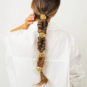 Gold Metal Ponytail Holder & Hair Tie - 4pcs Half-Bend Hair Elastic Rubber Band with Minimal Design DancerInn