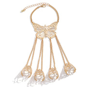 Gothic Bracelets Punk Chain Finger Bracelet Adjustable Vintage Link Hand Harness Ring for Parties, Festivals, and Daily Wear - DancerInn Women Dance Accessories 