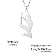 Gymnastic Jewelry & Ballet Jewelry for Ballerina Dancer Gymnast Gold Necklace Rhythmic Stainless Steel  Sport Jewelry - DancerInn L-steel