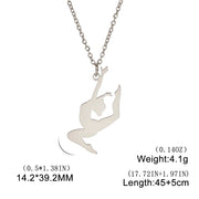 Gymnastic Jewelry & Ballet Jewelry for Ballerina Dancer Gymnast Gold Necklace Rhythmic Stainless Steel  Sport Jewelry - DancerInn E-steel
