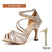 Hellgoldene Wildledersohle, 10 cm Absatz / US 4,5/EU 34 - Lateinamerikanische Tanzsportschuhe – Jazz-, Bachata- und Salsa-Schuhe mit Strass-Wildledersohle für Damen