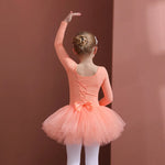 Long Sleeve Ballet Leotard with Skirt for Girls Toddler Kids Gymnastics Tutu Dress - 32863659425975 - 32863659425975