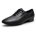 Ballroom Dance Shoes for Men - Leather Suede Sole Low Heel Dance Shoes for Latin Salsa & Tango Practice - DancerInn Black-10 - 32679599636663 - 32679599636663