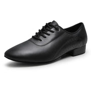 Ballroom Dance Shoes for Men - Leather Suede Sole Low Heel Dance Shoes for Latin Salsa & Tango Practice - DancerInn Black-10