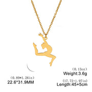 Gymnastic Jewelry & Ballet Jewelry for Ballerina Dancer Gymnast Gold Necklace Rhythmic Stainless Steel  Sport Jewelry - DancerInn F-gold